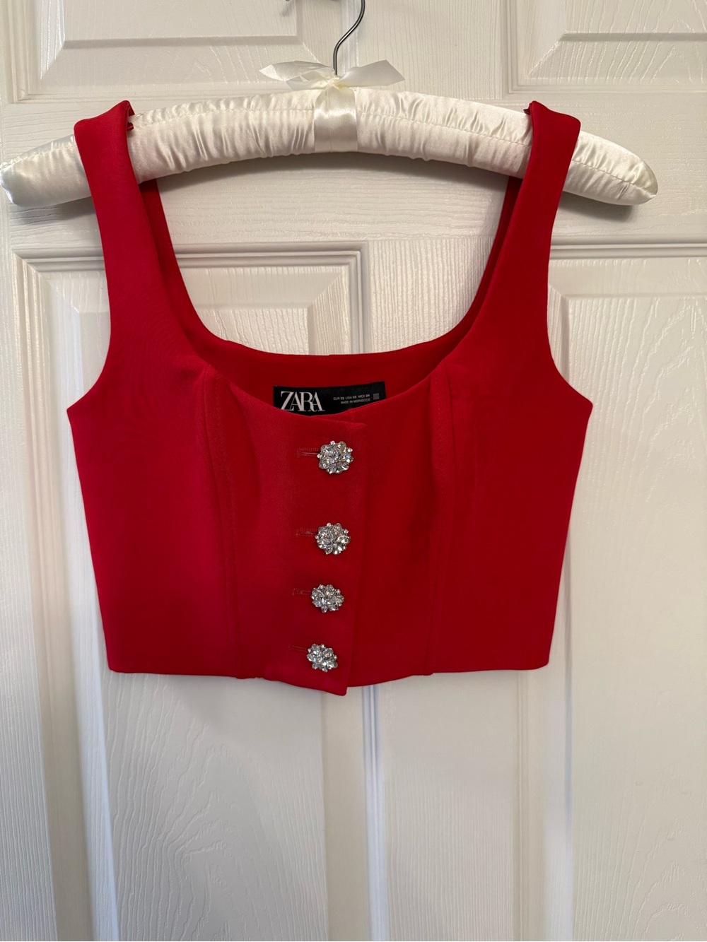 Zara Gem button front bustier top